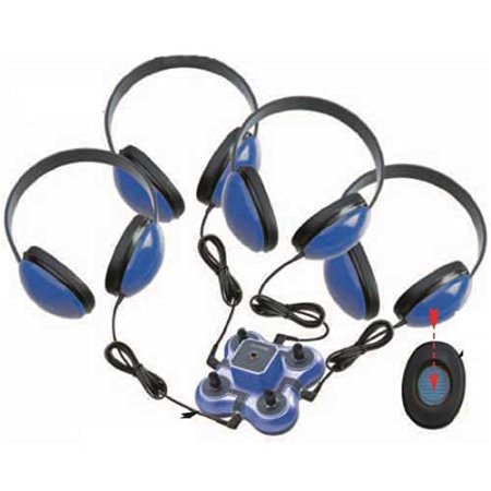 Califone 1114BL-4 4-Position Wired Listening First Listening Center (Blue)