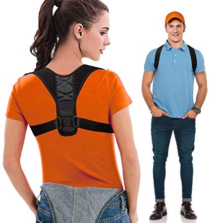Posture Corrector for Women and Men, Upper Back Brace for Clavicle Support, Adjustable Back Straightener and Providing Pain Relief from Neck, Back & Shoulder