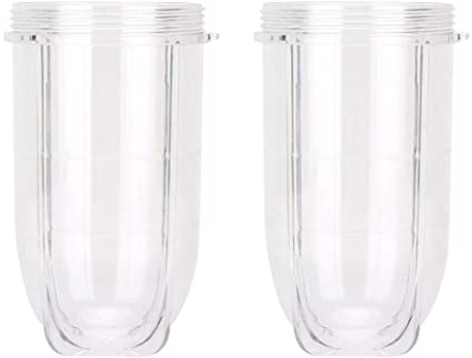 2 Pack Replacement 16 Ounce Tall Jar Cups For Magic Bullet Blender Juicer Mixer 250W ANS_Light