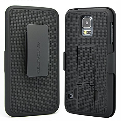 Encased Samsung Galaxy S5 Protective Case & Belt Holster w/ Kickstand (Compatible on all networks)