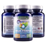 Milk Thistle 4X 1000mg Silymarin Extract - 4X Concentrated Extract is the Strongest Milk Thistle Supplement Available Easy to Swallow Vegetarian Capsules Great for Liver Cleanse and Detox 120 Count Value Size