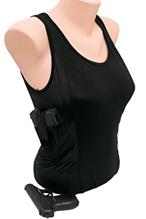GrayStone Holster Tank Top Shirt Concealed Carry Clothing For Women - Easy Reach Gun Concealment Compression CCW Tactical Clothes