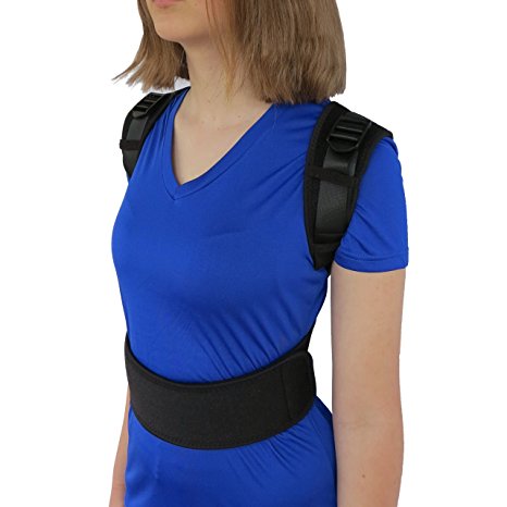 ComfyMed® Posture Corrector Clavicle Support Brace CM-PB16 Medical Device to Improve Bad Posture, Thoracic Kyphosis, Shoulder Alignment, Upper Back Pain Relief for Men and Women (LGE 41"-49")