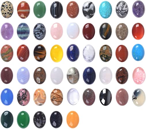 Wholesale Lot 24pcs Multi-Color 20mm Gemstone Oval Cab Cabochon for Jewelry Making
