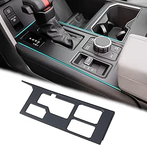 JDMCAR Central Control Gear Shift Panel Trim Cover Compatible with 2022 2023 2024 Toyota Tundra/Sequoia Accessories, Gear Shift Control Anti-Scratch Panel Decorative Sticker -Matte Black