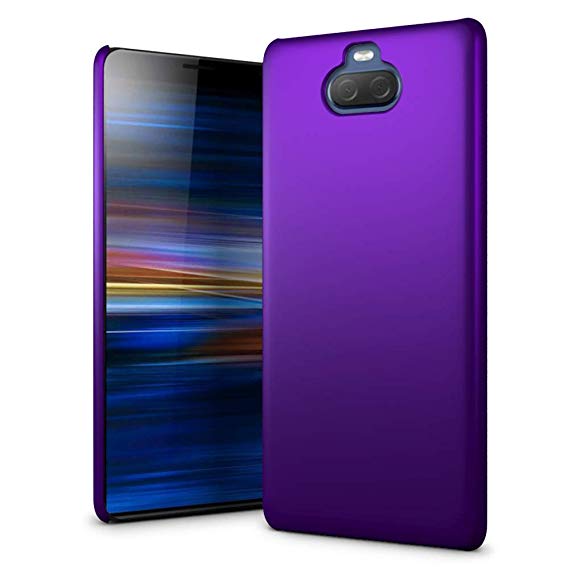 SLEO Case for Sony Xperia 10 Case - Rubberized Hard PC Back Case Cover for Sony Xperia 10 - Purple