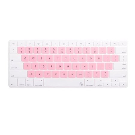 Case Star ® White and Pink Color Silicone Keyboard Cover Skin for Macbook 13" Unibody / Macbook Pro 13" 15" 17" and Apple Wireless Keyboard