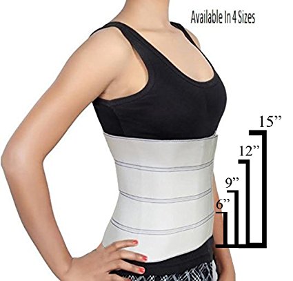 Abdominal Binder Support Post-Operative, Post Pregnancy And Abdominal Injuries. Post-Surgical Abdominal Binder Comfort Belly Binder (Large (60" - 75"), 12" High)