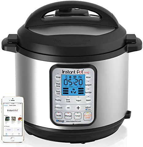 Instant Pot Smart Bluetooth 6 Qt 7-in-1 Multi-Use Programmable Pressure Cooker, Slow Cooker, Rice Cooker, Yogurt Maker, Sauté, Steamer, and Warmer (Product Discontinued)