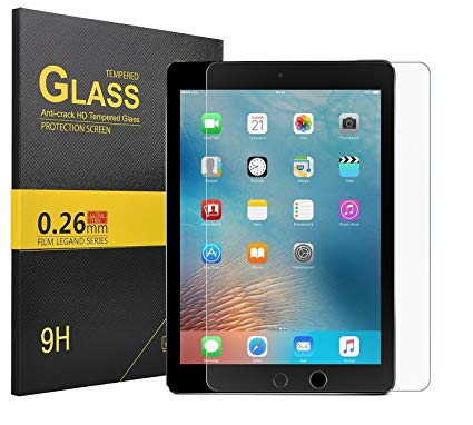 ipad pro 9.7 screen protector, KuGi ® ipad pro 9.7 - (2 pack) Ultra-thin 9H Hardness High Quality HD clear Premium Tempered Glass Screen Protector for Apple ipad pro 9.7 Tablet ( 2 pcs )