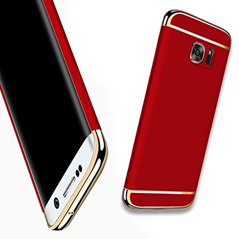 For Galaxy S7 Case,JOBSS Hybrid Luxury Shockproof Armor Back Ultra-thin Case Cover Removable case for Samsung Galaxy S7 Red