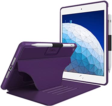 Soke Case - iPad Air 3 Case 10.5" 2019 (3rd Generation), [Luxury Series] Extra Protective But Slim Cover with Pencil Holder and Strong Magnetic, 5 Convenient Stand Angles, Auto Sleep/Wake, (Purple)