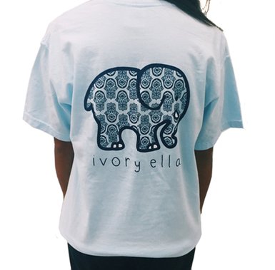 Women Short Sleeve Crew Neck Elephant Print Pocket Top T-shirt