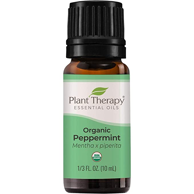 Plant Therapy USDA Certified Organic Peppermint Essential Oil. 100% Pure, Undiluted, Therapeutic Grade. 10 ml (1/3 oz).