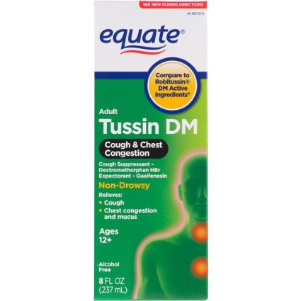 Equate - Tussin DM - Compare to Robitussin DM - Cough SuppressantExpectorant Syrup 8 Fluid Ounce