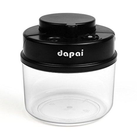 Dapai Vacuum Sealed Coffee Container BPA-free (Black)，No Need Vacuum Pump