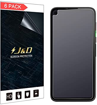 J&D Compatible for Google Pixel 4a Screen Protector, 6-Pack [Anti-Glare] [Anti-Fingerprint] [Not Full Coverage] Matte Film Shield Screen Protector for Google Pixel 4a Protective Film