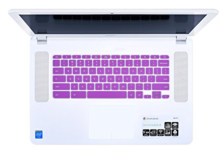 Acer 15.6" Chromebook Silicon Keyboard Protector Skin Cover for Acer Chromebook 15 CB3-531 CB3-532 CB5-571 C910 Chromebook US Layout, Purple