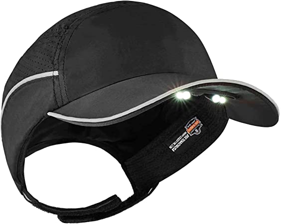 Lightweight Bump Cap with LED Brim Lighting, Baseball Hat Style, Ergodyne Skullerz 8965