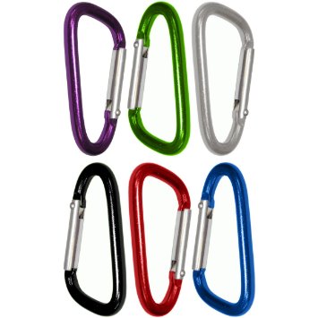 HTS 273Q0 4 Pc 73mm Aluminum Carabiner Snap Hook with Key Ring