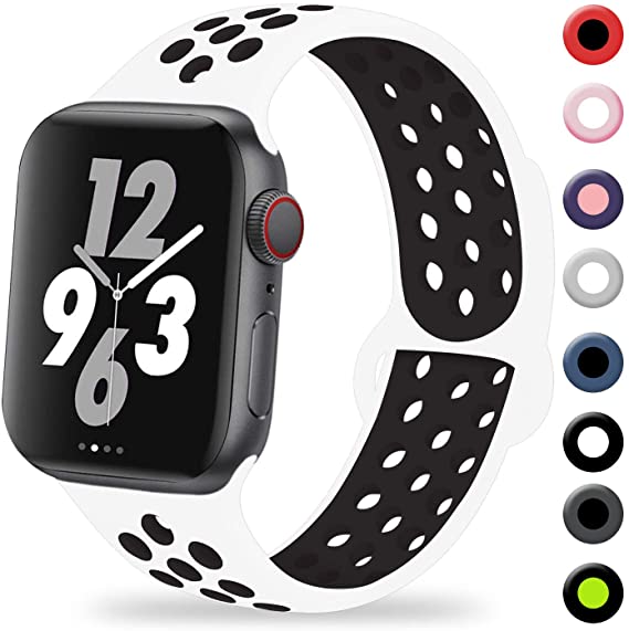 TIMTU Compatible with Apple Watch Band 38mm 42mm 40mm 44mm, Soft Silicone Wristband for Apple Watch Series 4/3/2/1 for Woman and Man
