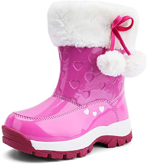 Zefani Kids Snow Boots Girls Winter Cold Weather Fur Lined Boots
