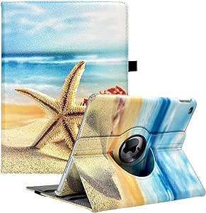 iPad Case Fit 2018/2017 iPad 9.7 6th/5th Generation - 360 Degree Rotating iPad Air Case Cover with Auto Wake/Sleep Compatible with Apple iPad 9.7 Inch 2018/2017(Starfish)