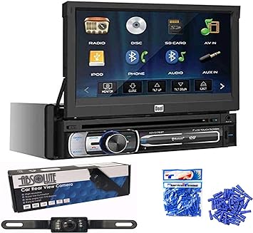 Dual Electronics XDVD176BT 7" LED Backlit Touchscreen LCD Single DIN Car Stereo with Absolute USA HD Camera   American Terminal Vinyl Butt Connectors