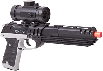 Game Face GFM39PGS Ghost Mayhem Spring-Powered, Single Shot Pistol with Red Dot Scope, Grey/Smoke