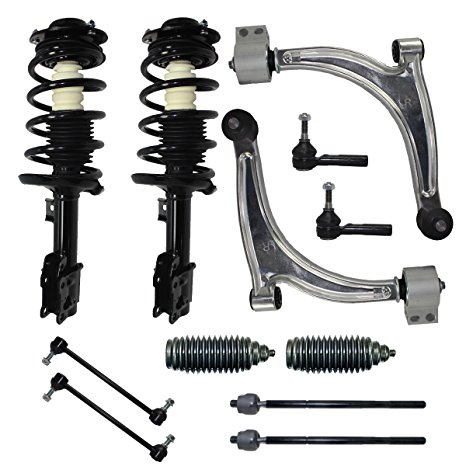 Detroit Axle - Brand New Complete 12-Piece Front Suspension Kit - 2 Front Struts, 2 Lower Control Arm & Ball Joint, All 4 Tie Rod, 2 Sway Bar - Fits Non Turbo Models Only. 11.8 Inch Center to Center