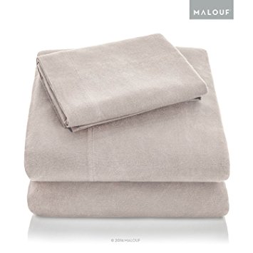 Woven Heavyweight Portuguese Flannel Pillowcase Set - 100% Cotton Pill Resistant Bedding - Set of 2 - Queen Size Pillowcases - Oatmeal