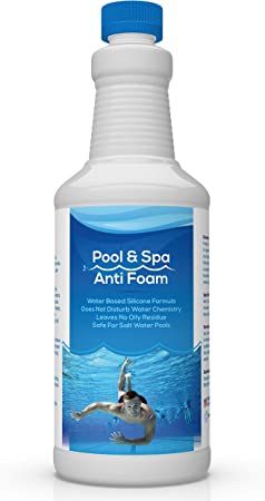 Pool & Spa Anti Foam Defoamer Concentrate | Foam Remover Pools, Hot Tubs, Fountains & More - 32 oz