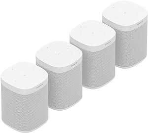 Sonos One (Gen 2) Four Room Set Voice Controlled Smart Speaker with Amazon Alexa Built in (4-Pack White)