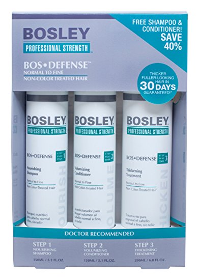 Bosley Professional Strength Bosdefense Starter Pack For Non Color-Treated Hair, 1 oz.