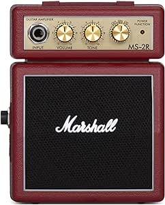 Marshall MS-2R Micro Mini Amplificador Combo de Guitarra, de Práctica Adecuado para Guitarra Eléctrica, Rojo