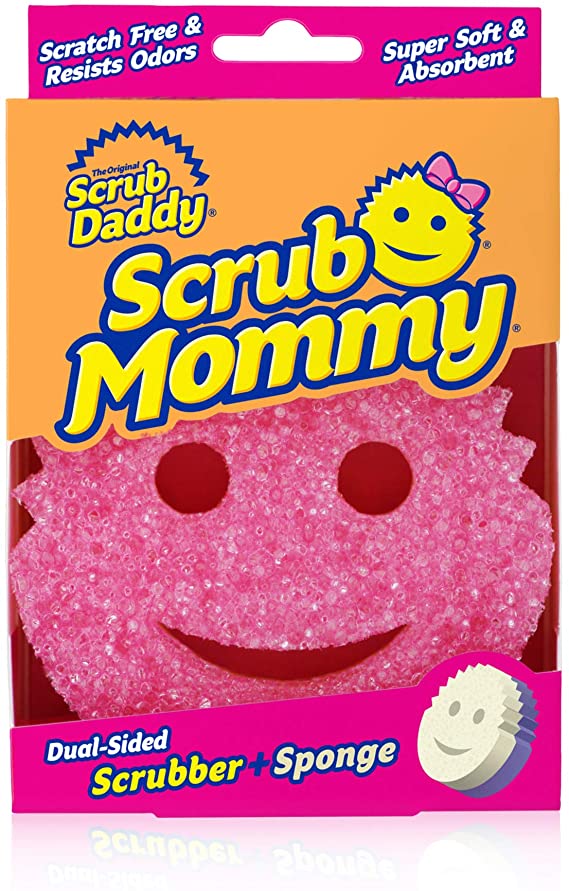 Scrub Daddy - Scrub Mommy - Two-Sided Soft Absorbent and Scratch-Free Scrubber and Sponge - 1 Count