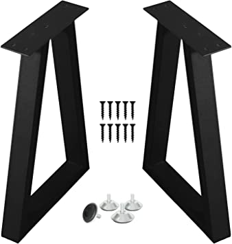 NXN-HOME 19 inch Set of 2 Industria Table Legs,Dining Table Legs Metal Iron Chair Bench Coffee Table Legs(19.5”H x 12.8”W)