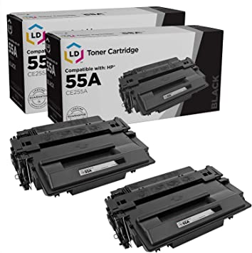 LD Compatible Toner Cartridge Replacement for HP 55A CE255A (Black, 2-Pack)