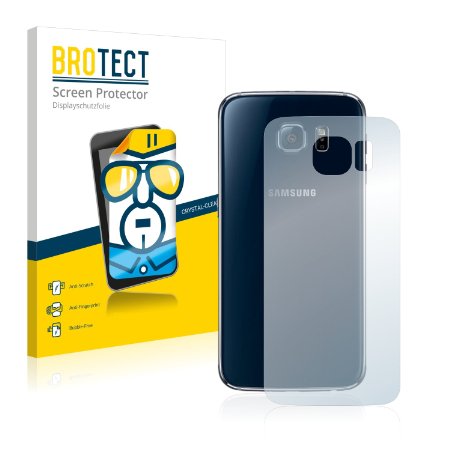 2x BROTECT Screen Protector Samsung Galaxy S6 Back Protector - Crystal-Clear Anti-Fingerprint
