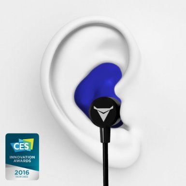 Decibullz Custom Molded Wireless Bluetooth Earphones: Best Fit In-Ear Sweat-proof, Earbuds & Headphones for Mobile, Sport, Calls, Noise Isolation, Comfort, Running, Travel (Blue)