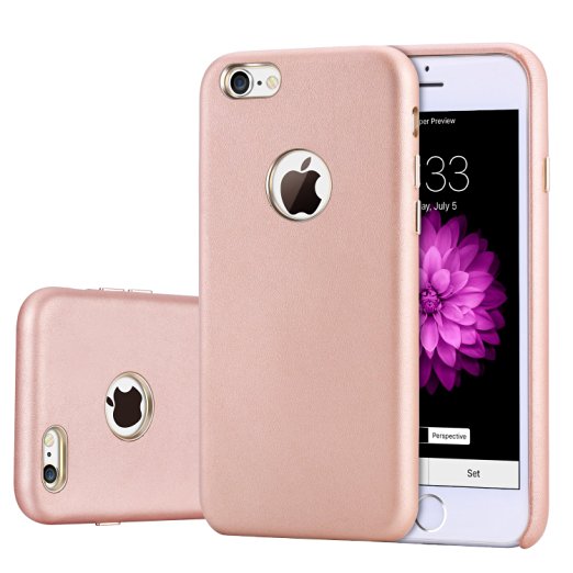 iPhone 6S Plus Case, Ranvoo PU Leather Anti-Scratch Anti-Fingerprint Non Slip Soft Microfiber Hard Case Cover with Built-in Steel Plate for iPhone 6 Plus / iPhone 6S Plus 5.5 Inch, Rose Gold