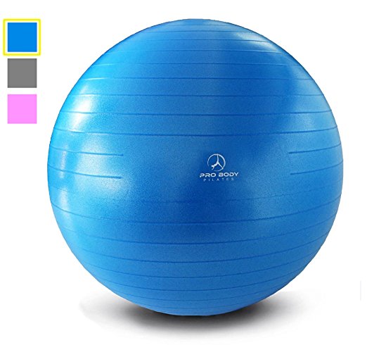 Exercise Ball - Professional Grade Anti-Burst Swiss Ball for Pilates, Yoga, Training and Physical Therapy