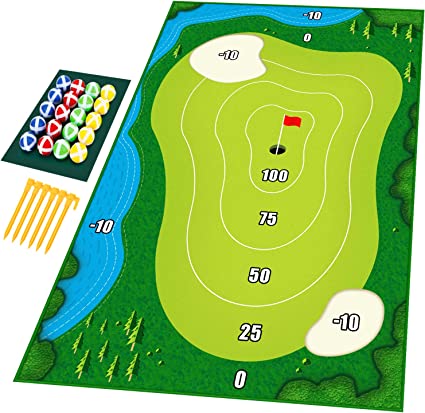 TOY Life Chipping Dart Golf Practice Mats Golf Game Training Mat Indoor Outdoor Games for Adults Family Kids Outdoor Play Equipment Stick Chip Golf Set Backyard Game(Patented)(NO Club Included)