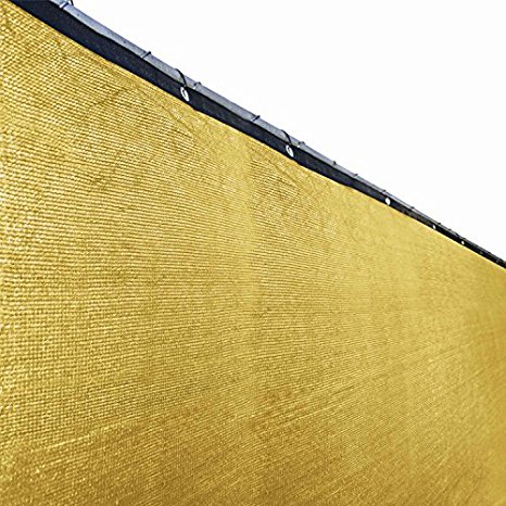 ALEKO 5 x 50 Feet Fence Privacy Screen Outdoor Backyard Fencing Privacy Windscreen Shade Cover Mesh Fabric With Grommets, Sand Color