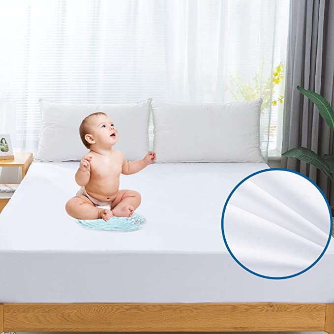 SLEEP ACADEMY Waterproof Mattress Protector Twin XL, Noiseless Breathable Fitted Bed Cover Hypoallergenic for Kids Pets