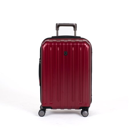 Delsey Luggage Helium Titanium Carry-On EXP Spinner Trolley Red