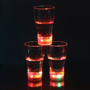 Homecube Light up Cola Glasses Flashing Blinking LED Cups Barware Bell Soda Glass Pop (3)