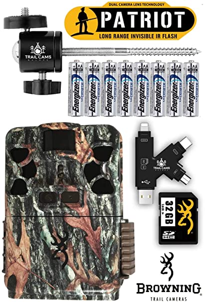 Browning Patriot Trail Camera with Batteries, SD Card, Card Reader, and Mount