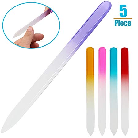 Glass Fingernail Files for Professional Manicure Nail Care - crystal file File for Women Perfect Choice from Nail Accessories，5 pieces