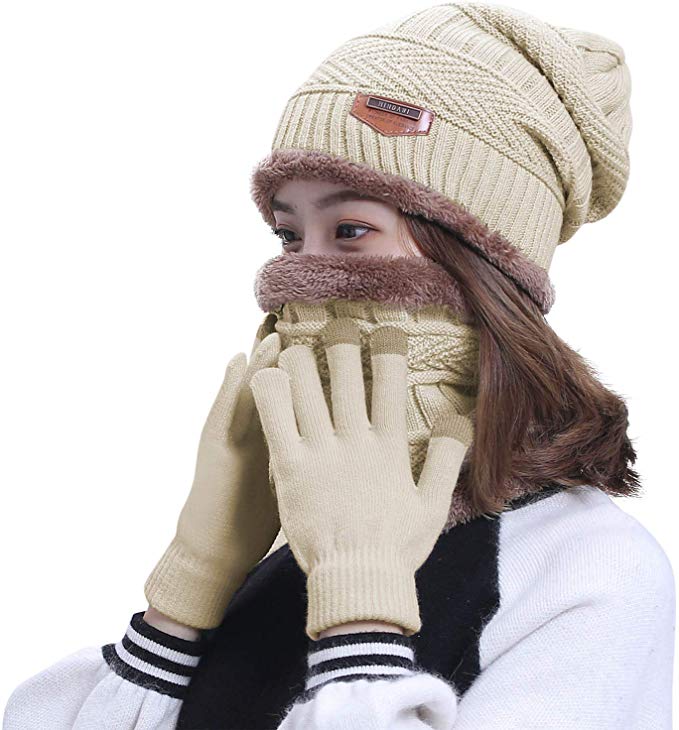 HINDAWI Womens Slouchy Beanie Winter Hat Knit Warm Snow Ski Skull Cap
